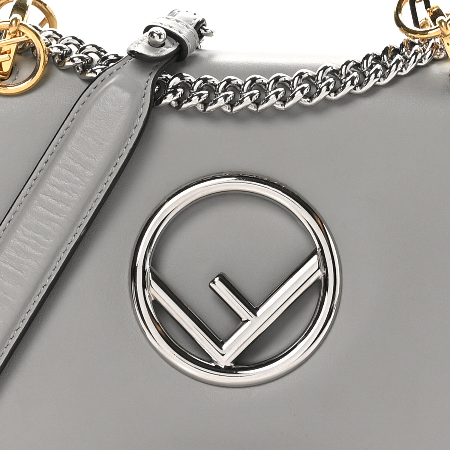 Fendi Vitello Century Opaco F is Fendi Small Kan I Shoulder Bag Grigio Perla 8 of 10