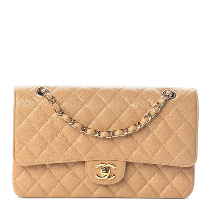 Chanel Caviar Quilted Medium Double Flap Beige 1 of 9