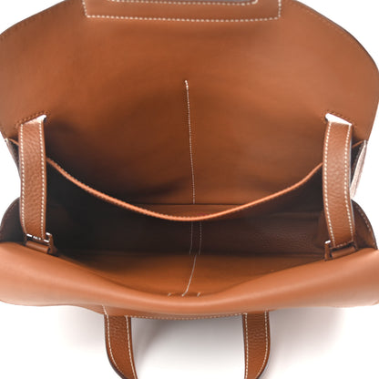 Hermes Taurillon Clemence Halzan 31 Gold 7 of 14