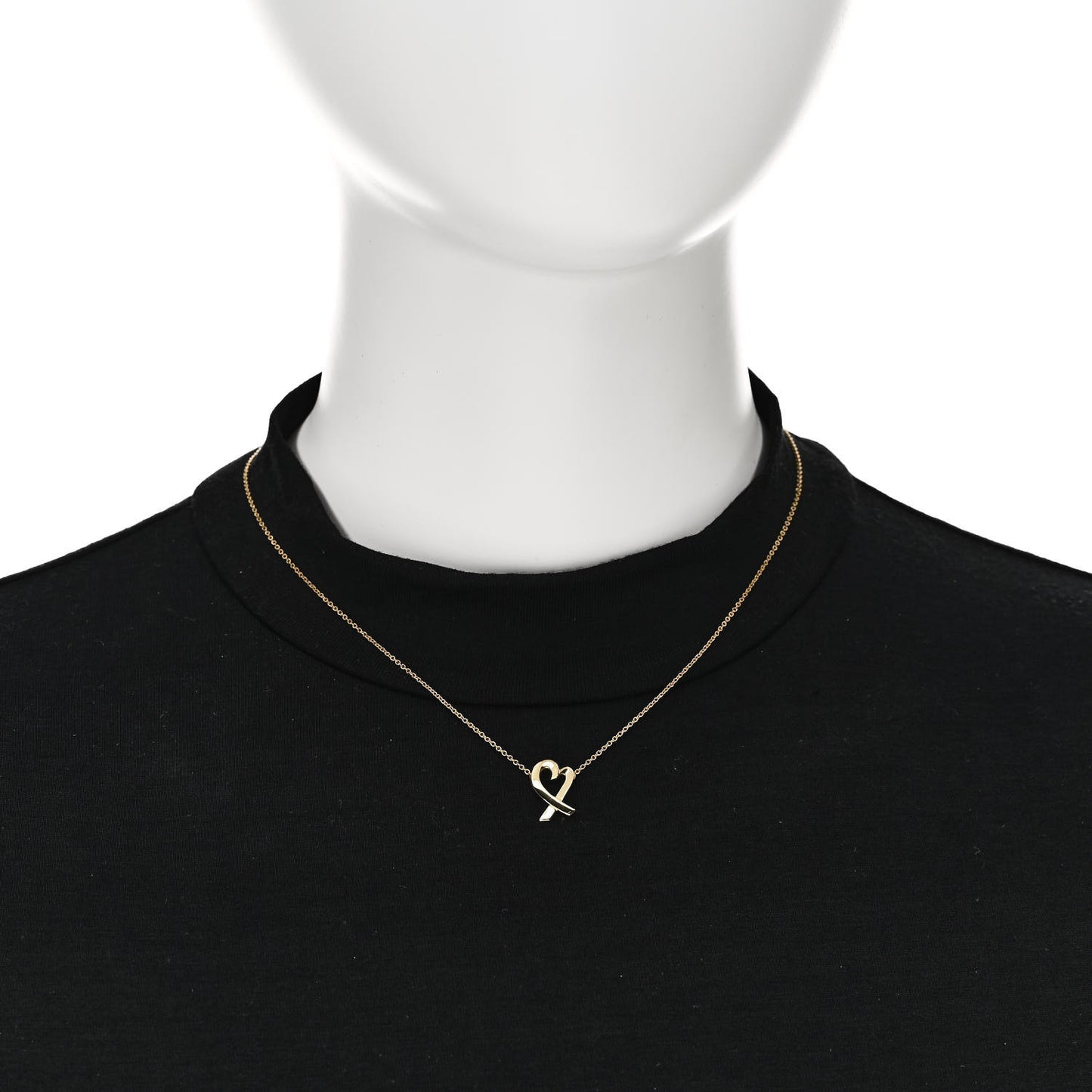 18K Yellow Gold Small Paloma Picasso Loving Heart Pendant Necklace