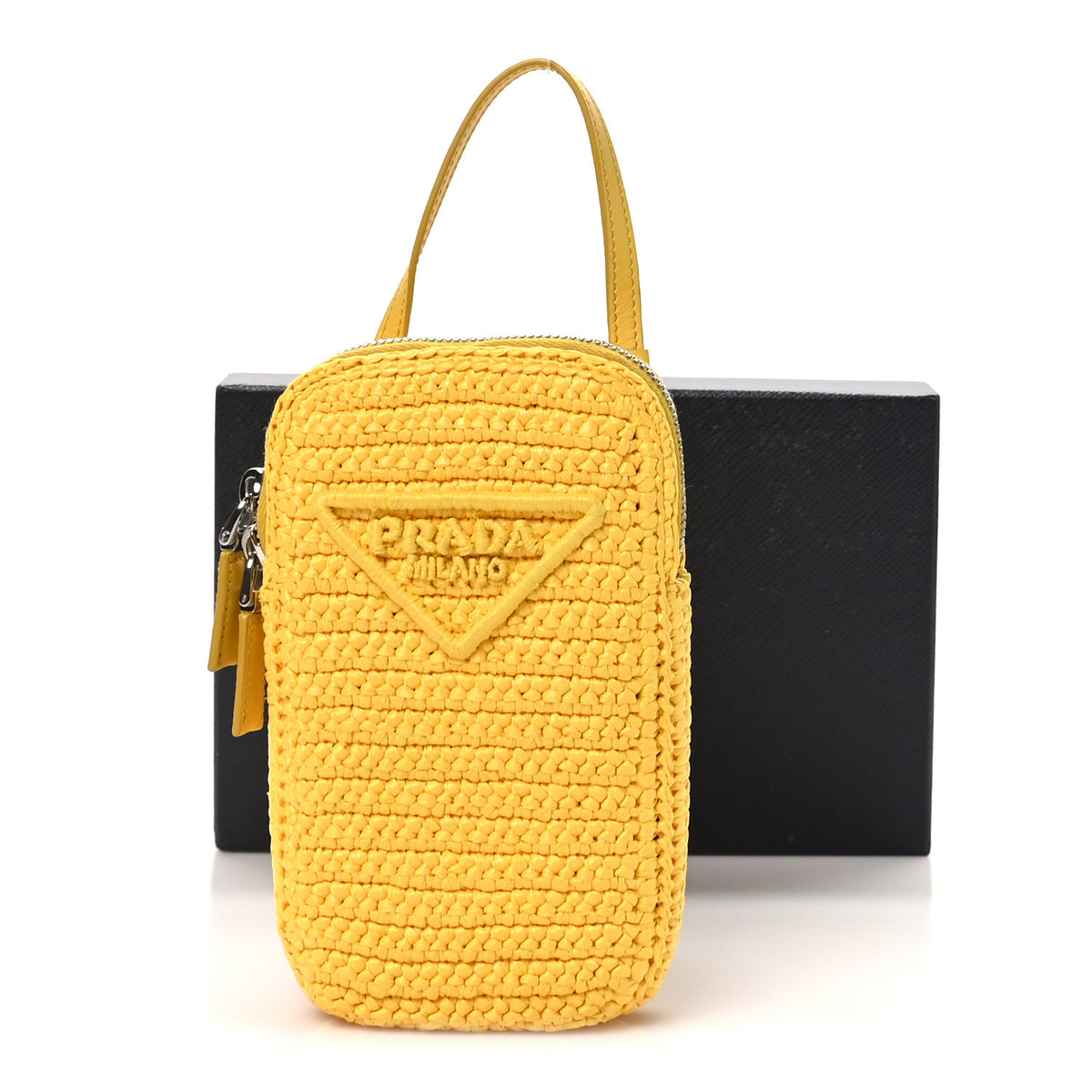Yarn Raffia Effect Crochet Mini Crossbody Bag Giallo