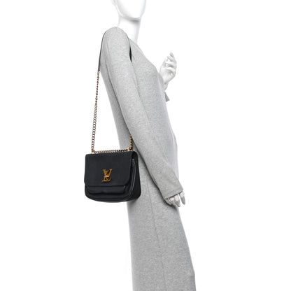 Louis Vuitton Grained Calfskin Lockme Chain Bag PM Black 2 of 10