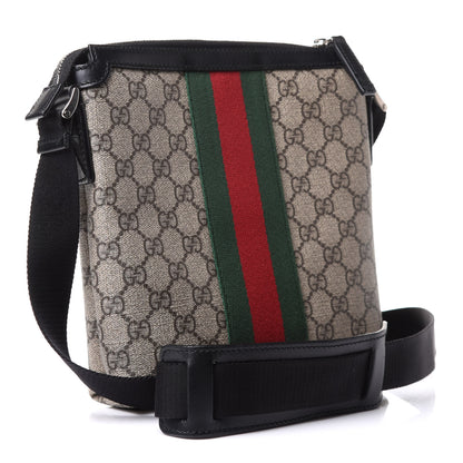 Gucci GG Supreme Monogram Web Messenger Bag Black 3 of 10