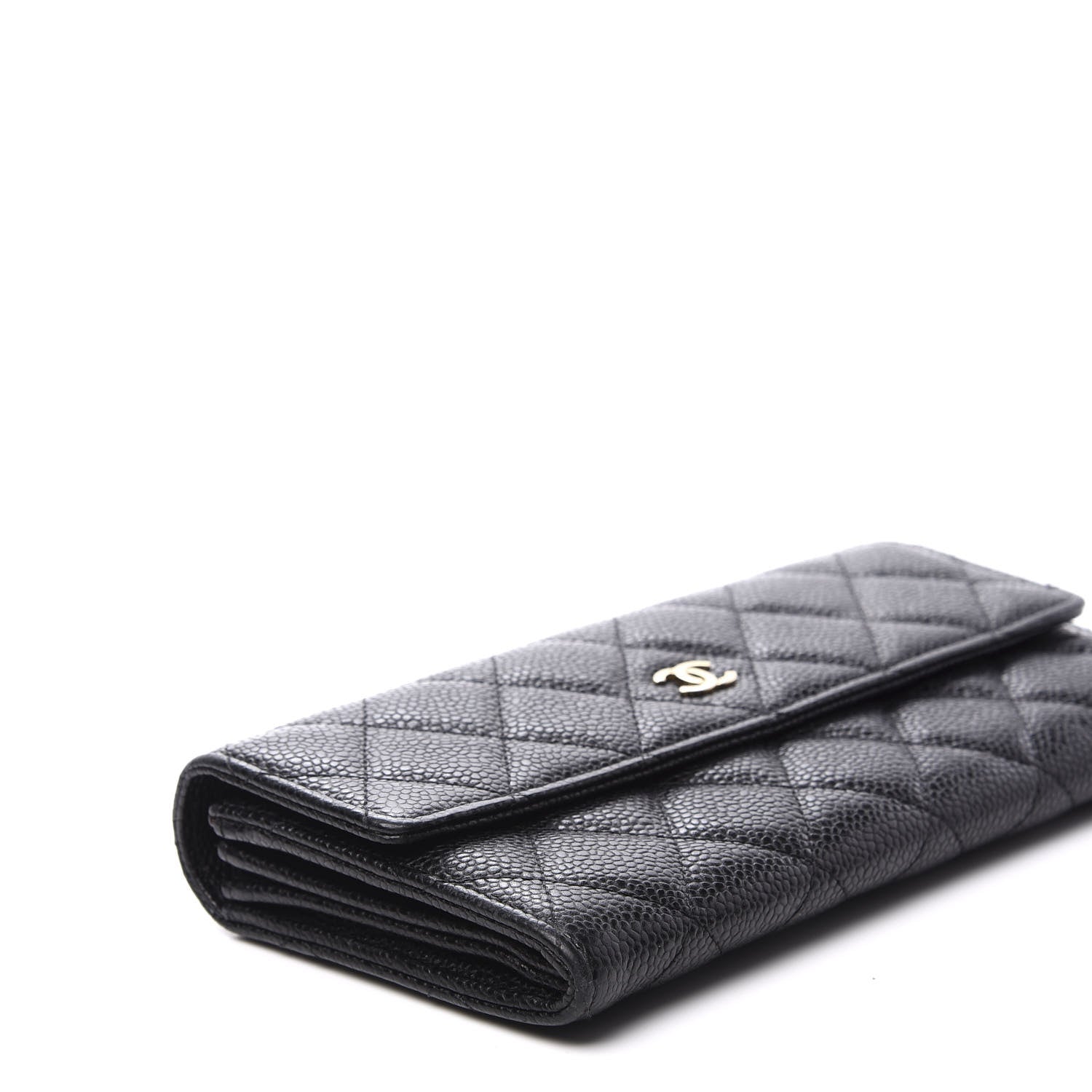 Chanel Caviar Quilted Large Gusset Flap Wallet Black 5 of 10