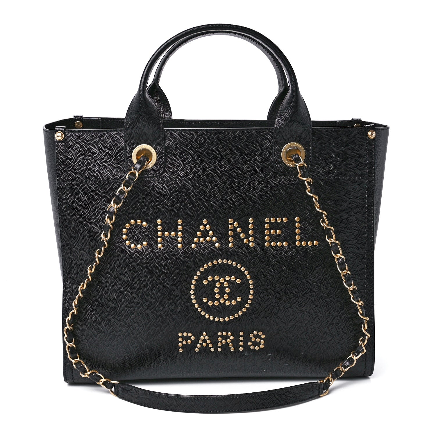 Chanel Caviar Medium Studded Deauville Tote Black 1 of 11