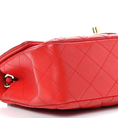 Chanel Lambskin Quilted Mini Rectangular Flap Red 14 of 15