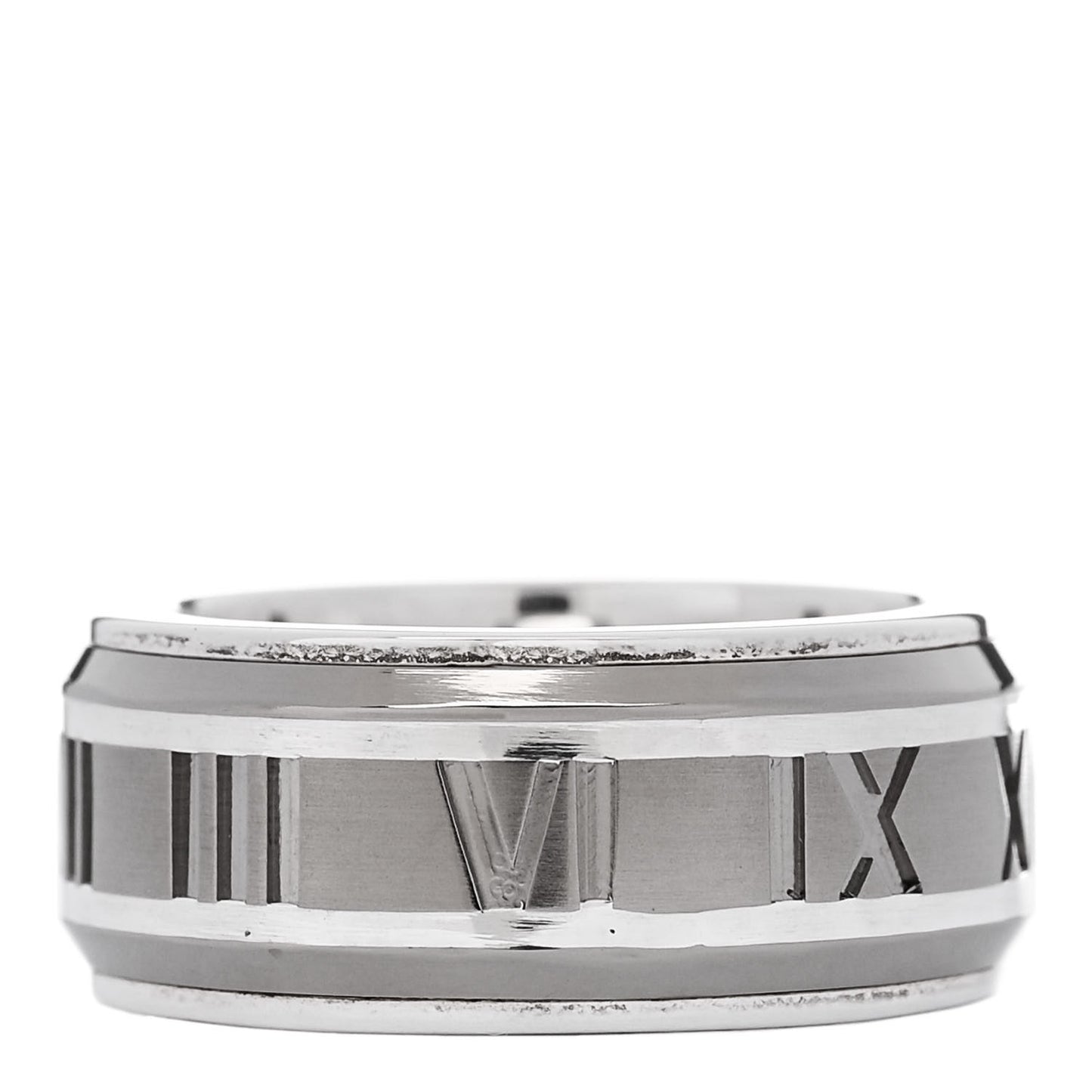 Sterling Silver Titanium Atlas Band Ring 50 5.5