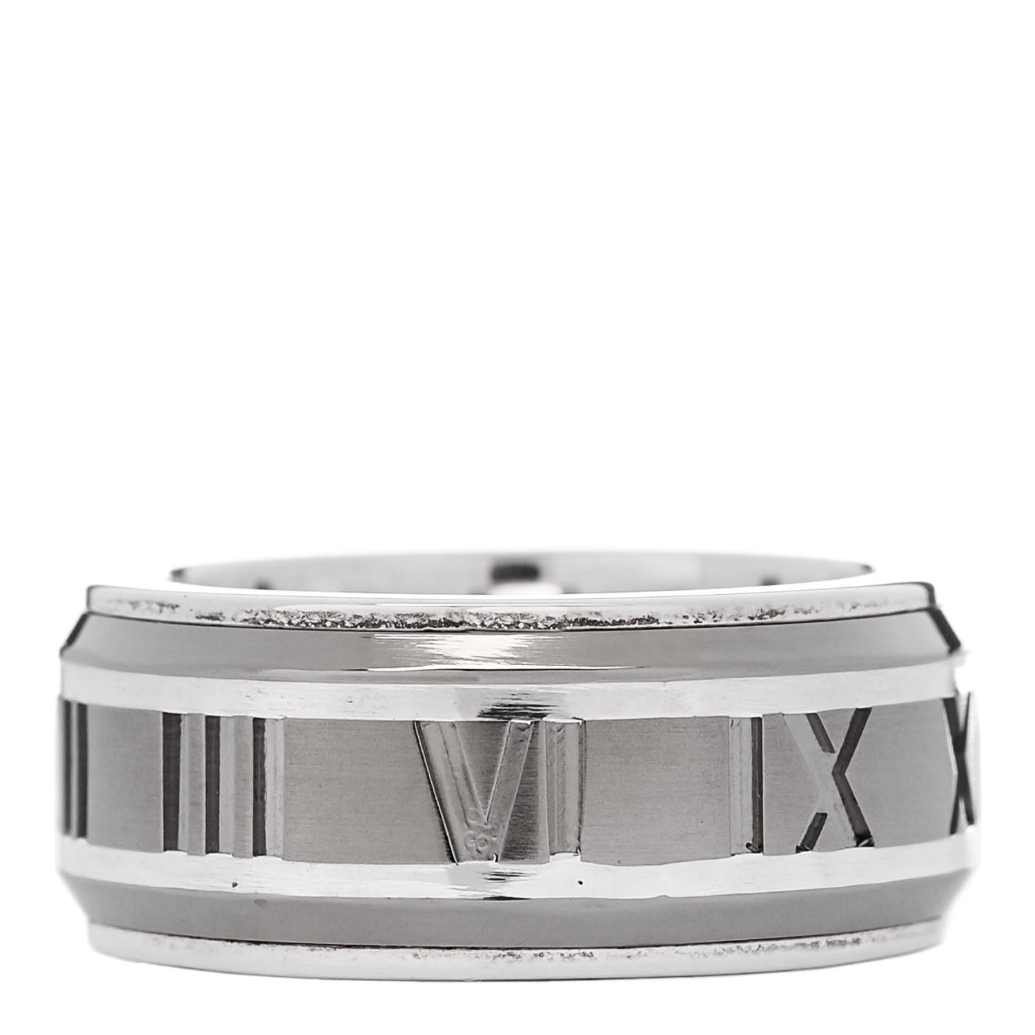 Tiffany Sterling Silver Titanium Atlas Band Ring 50 5.5 3 of 6