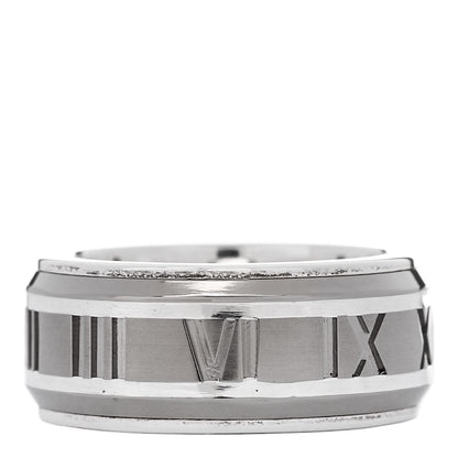 Tiffany Sterling Silver Titanium Atlas Band Ring 50 5.5 3 of 6