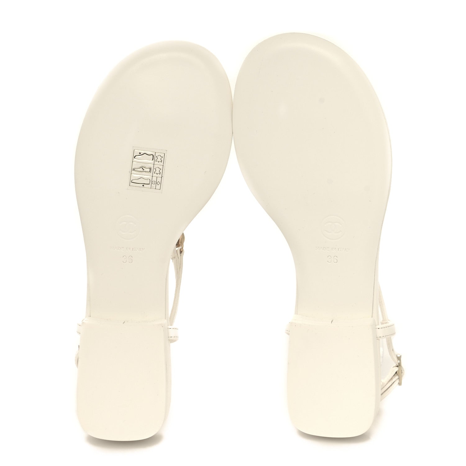 Chanel Lambskin Metal Heart Thong Sandals 36 White 5 of 8