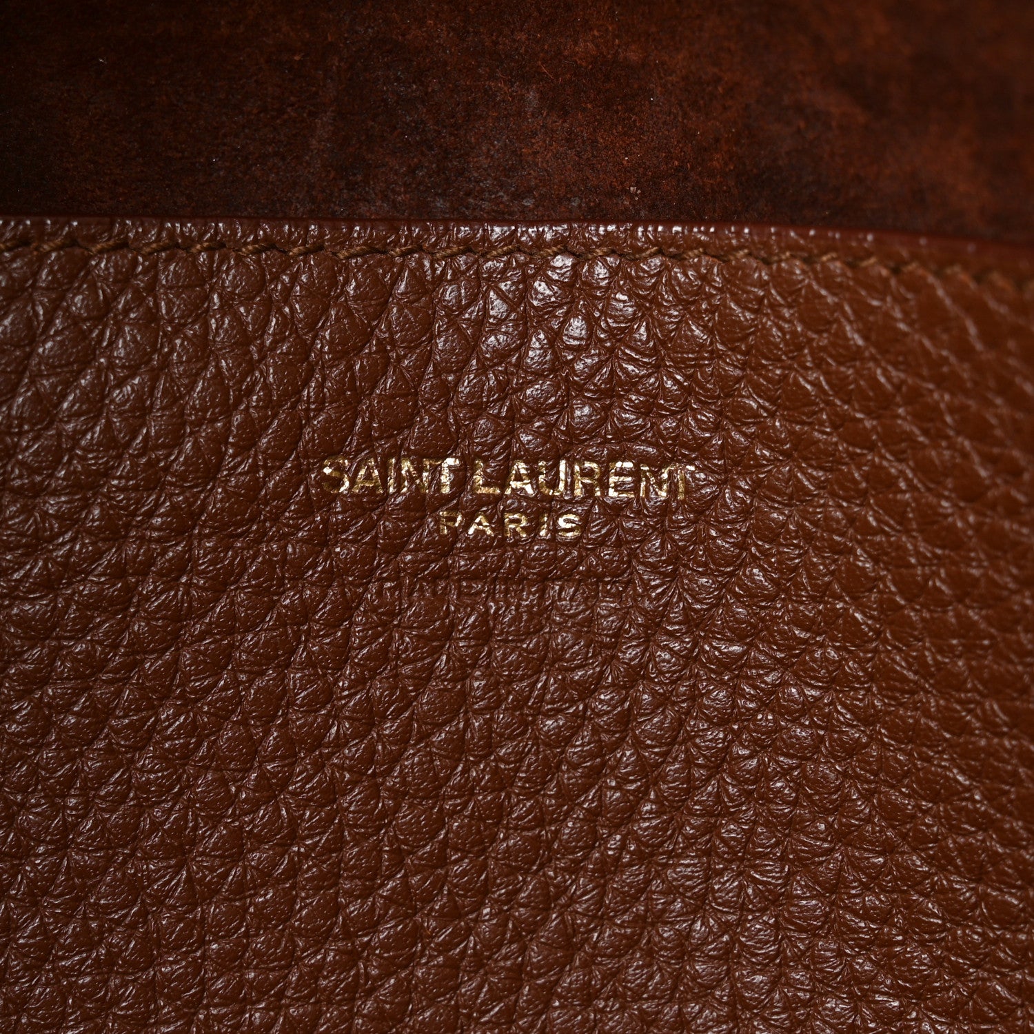 Saint Laurent Grained Calfskin Patti Tote Brown 5 of 10