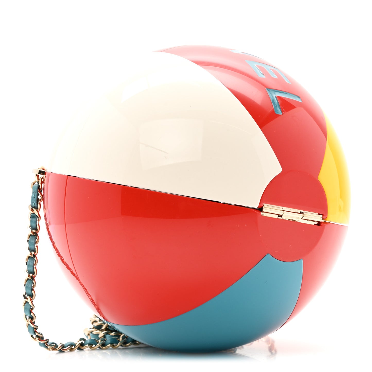 Plexiglass Coco Beach Ball Minaudiere Clutch Red White Yellow Blue
