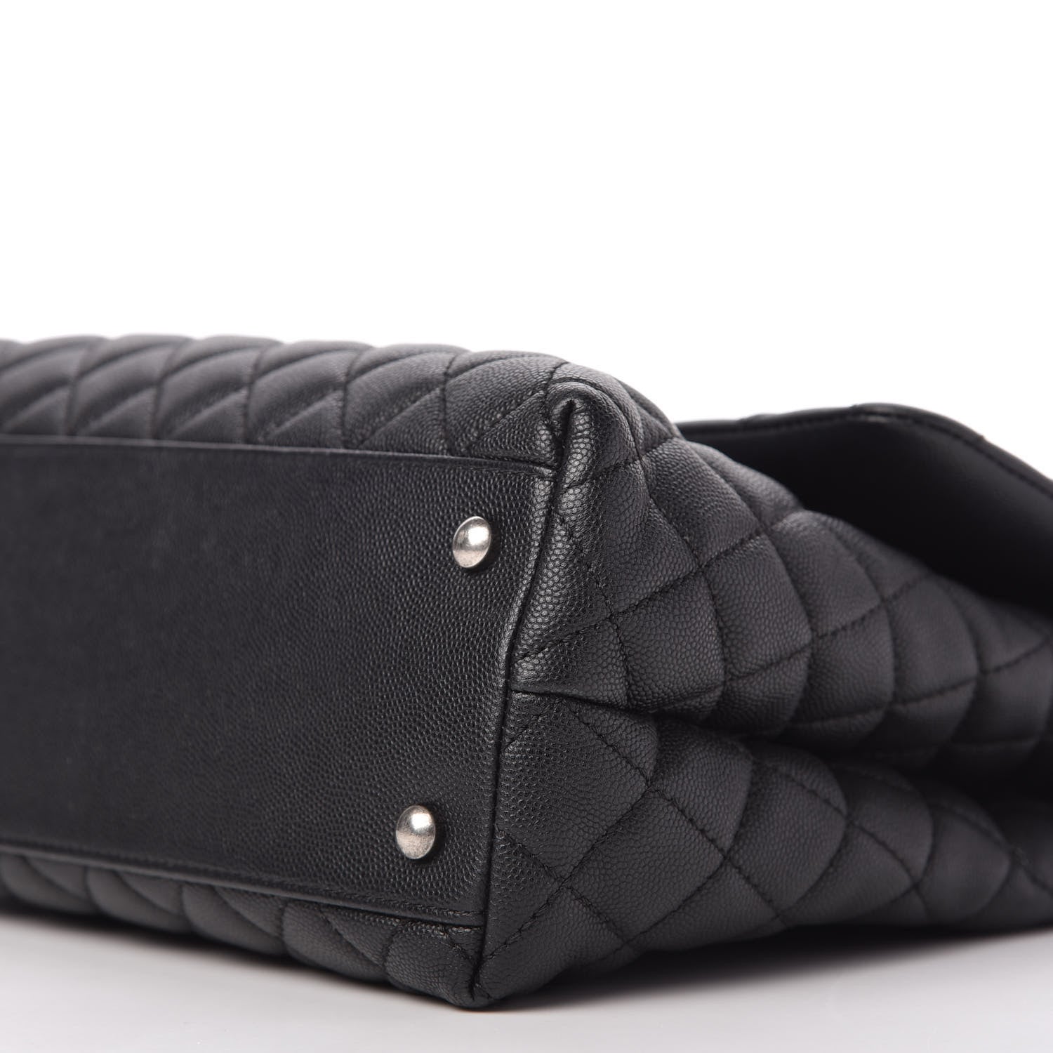 Chanel Caviar Lizard Quilted Medium Coco Handle Flap Black 7 of 10