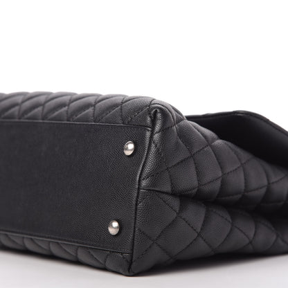 Chanel Caviar Lizard Quilted Medium Coco Handle Flap Black 7 of 10