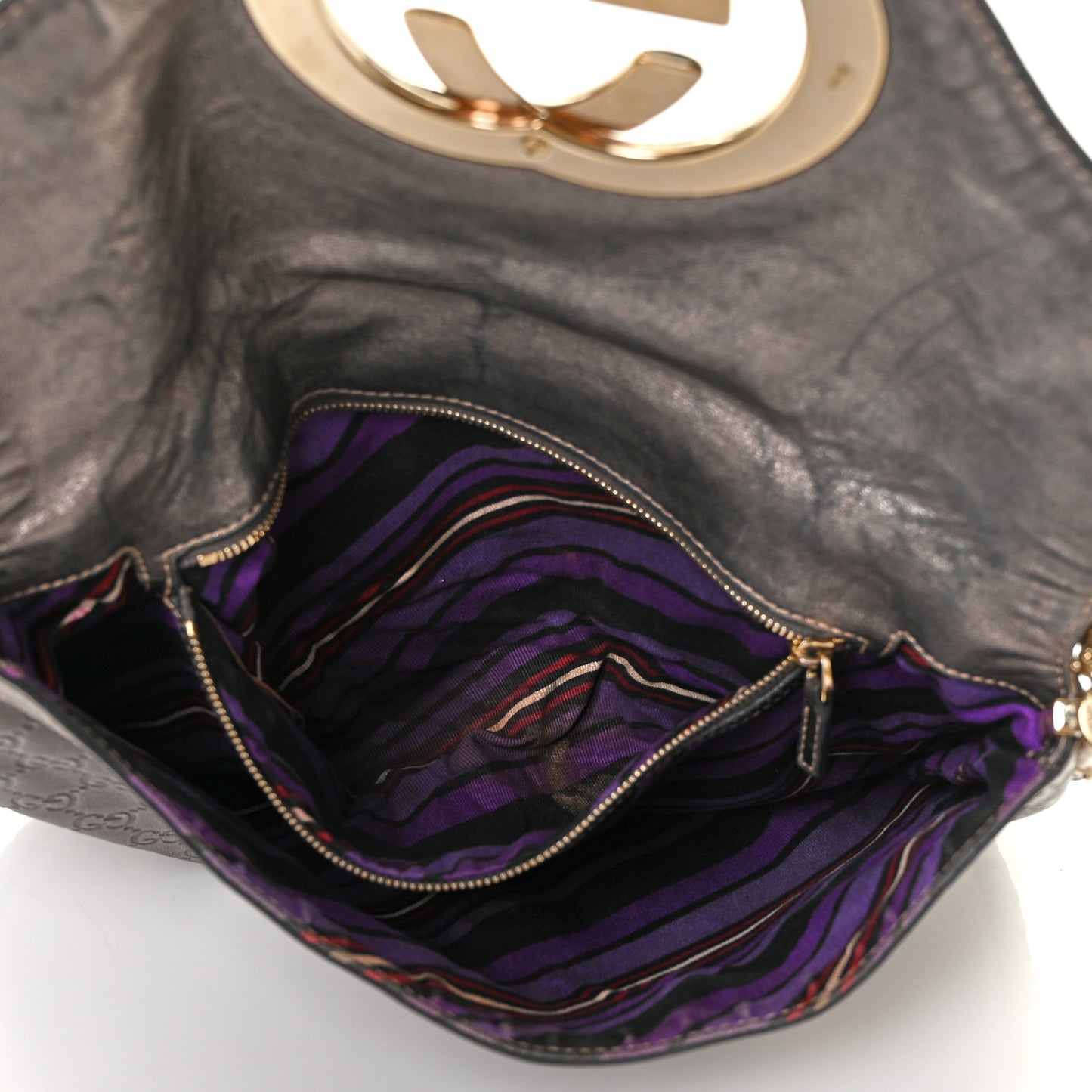 Guccissima Britt Tassel Shoulder Bag Gunmetal