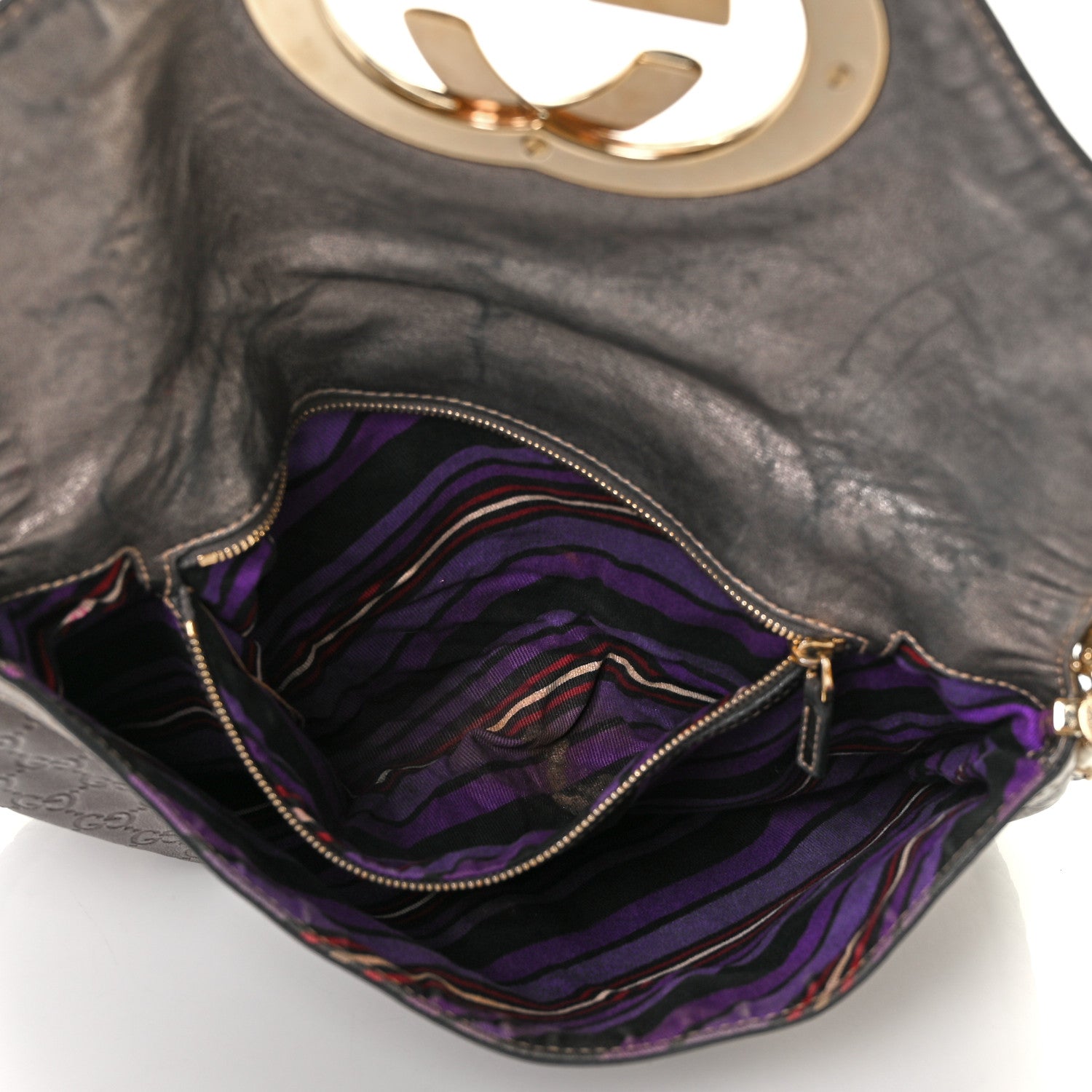 Gucci Guccissima Britt Tassel Shoulder Bag Gunmetal 5 of 12