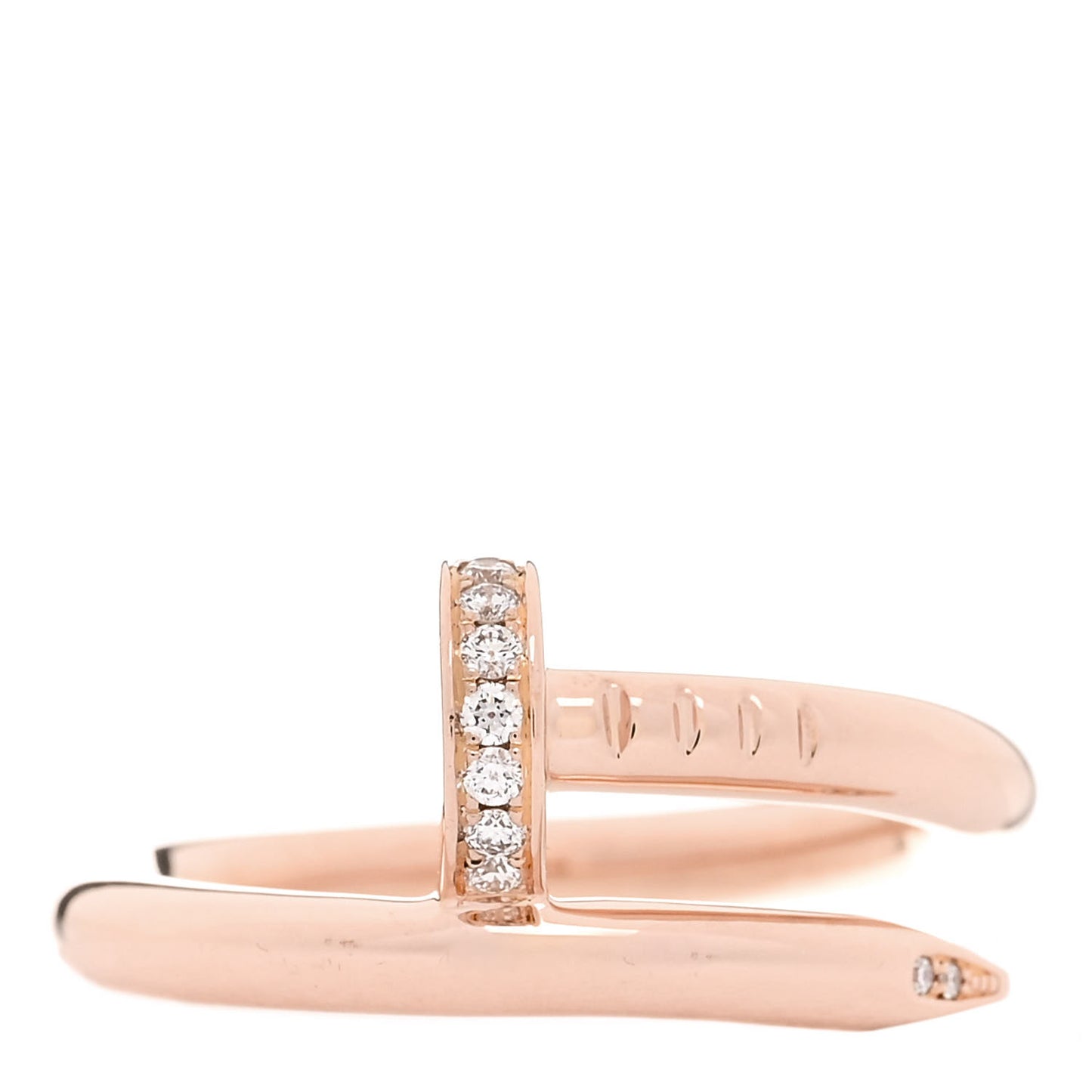 18K Pink Gold Diamond Juste Un Clou Ring 52 6