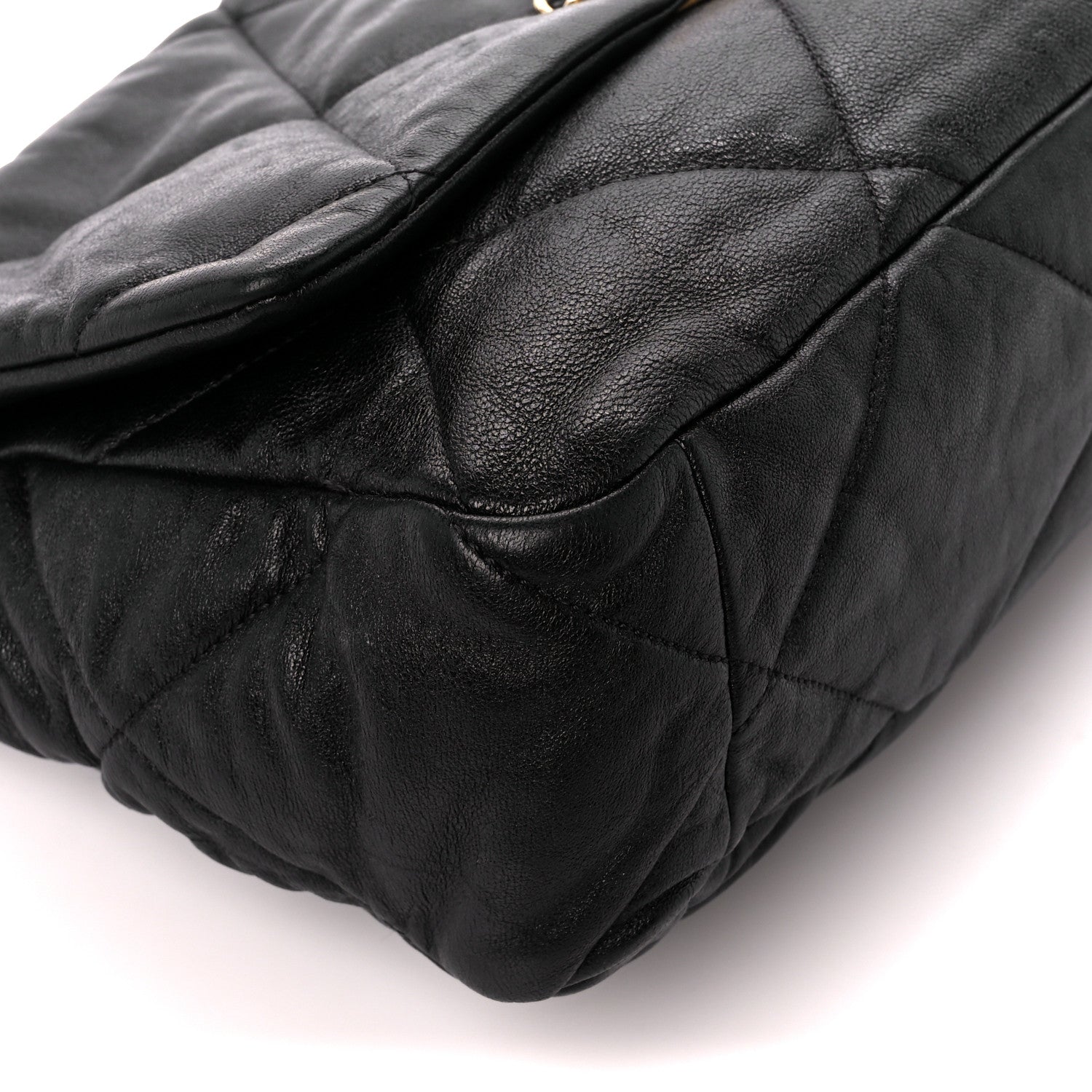 Chanel Shiny Goatskin Quilted Large Chanel 19 Flap Black 9 of 10