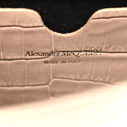 Alexander McQueen Calfskin Crocodile Embossed Mini Jeweled Satchel Sand 11 of 23