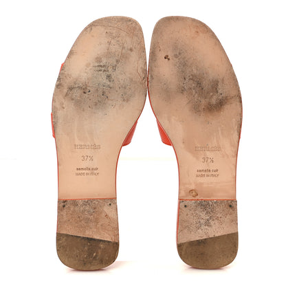Hermes Epsom Oran Sandals 37.5 Orange Poppy 6 of 9