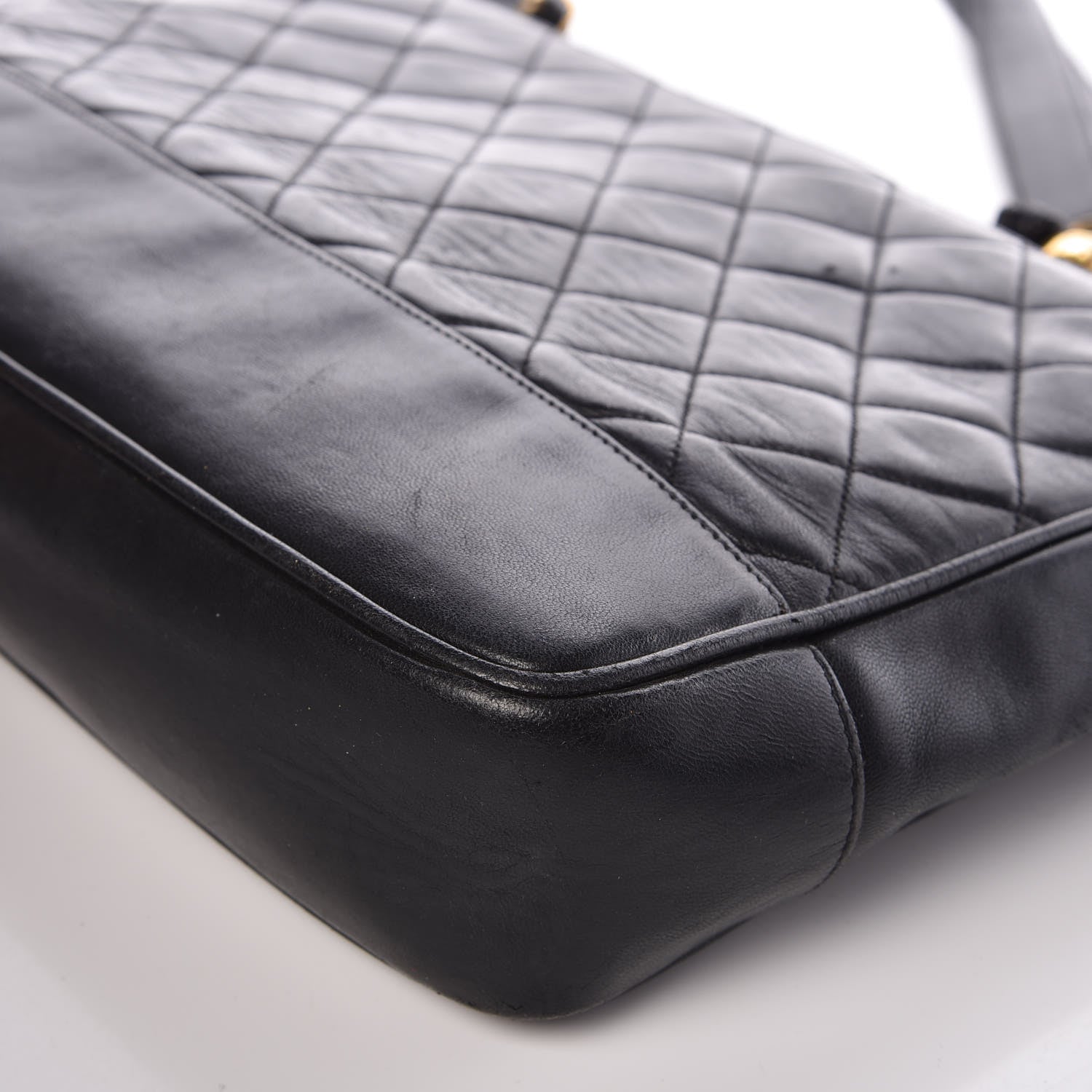 Chanel Lambskin Quilted Shopping Tote Black 13 of 16