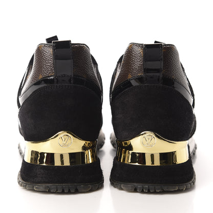 Louis Vuitton Suede Monogram Run Away Sneakers 37 Black 5 of 9