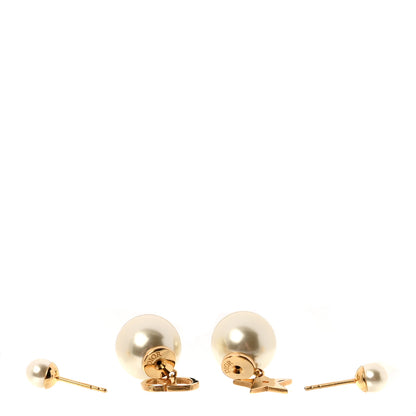 Christian Dior Pearl Mise En Dior Logo Tribal Earrings 3 of 5