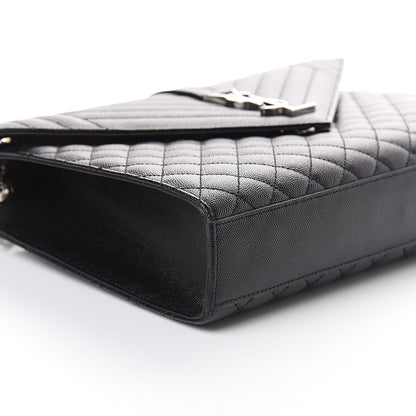 Saint Laurent Grain De Poudre Large Tri-Quilt Monogram Satchel Black 7 of 8