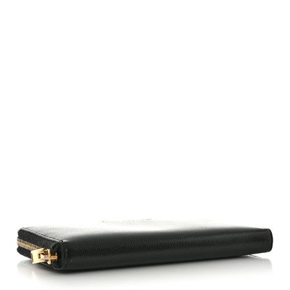 Saint Laurent Grain De Poudre Classic Letters Zip Around Wallet Black 4 of 10