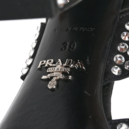 Prada Satin Crystal Calzature Donna 105mm Sandals 39 Cristal 7 of 7