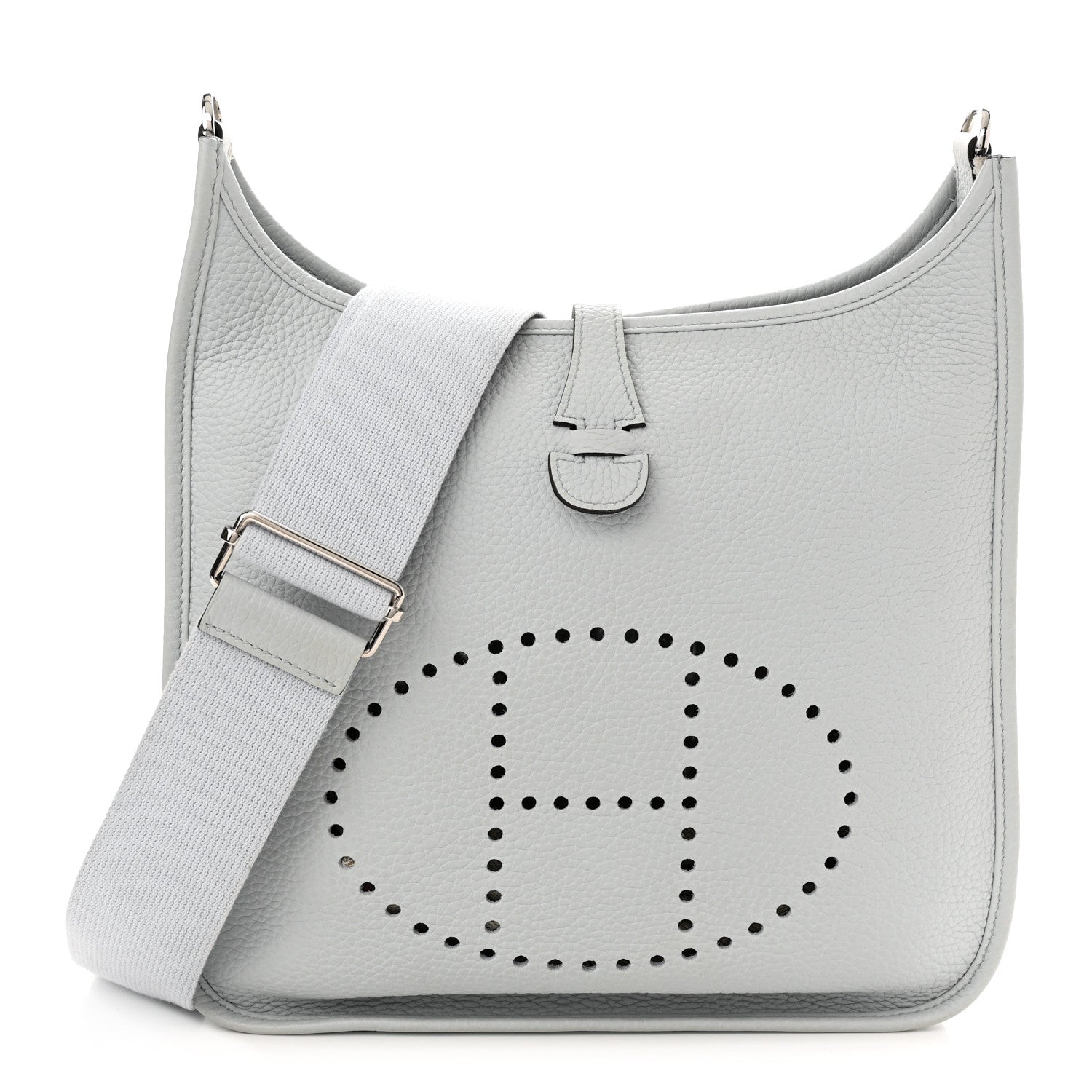 Hermes Taurillon Clemence Evelyne III PM Bleu Pale 1 of 11