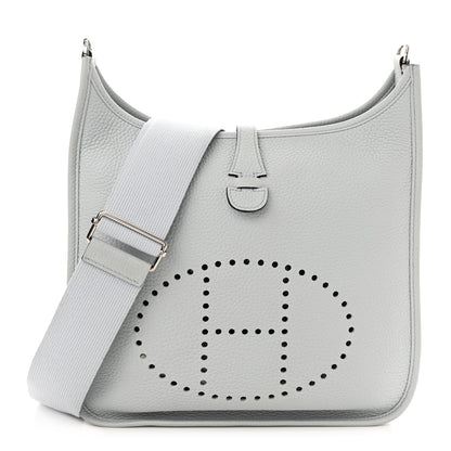 Hermes Taurillon Clemence Evelyne III PM Bleu Pale 1 of 11