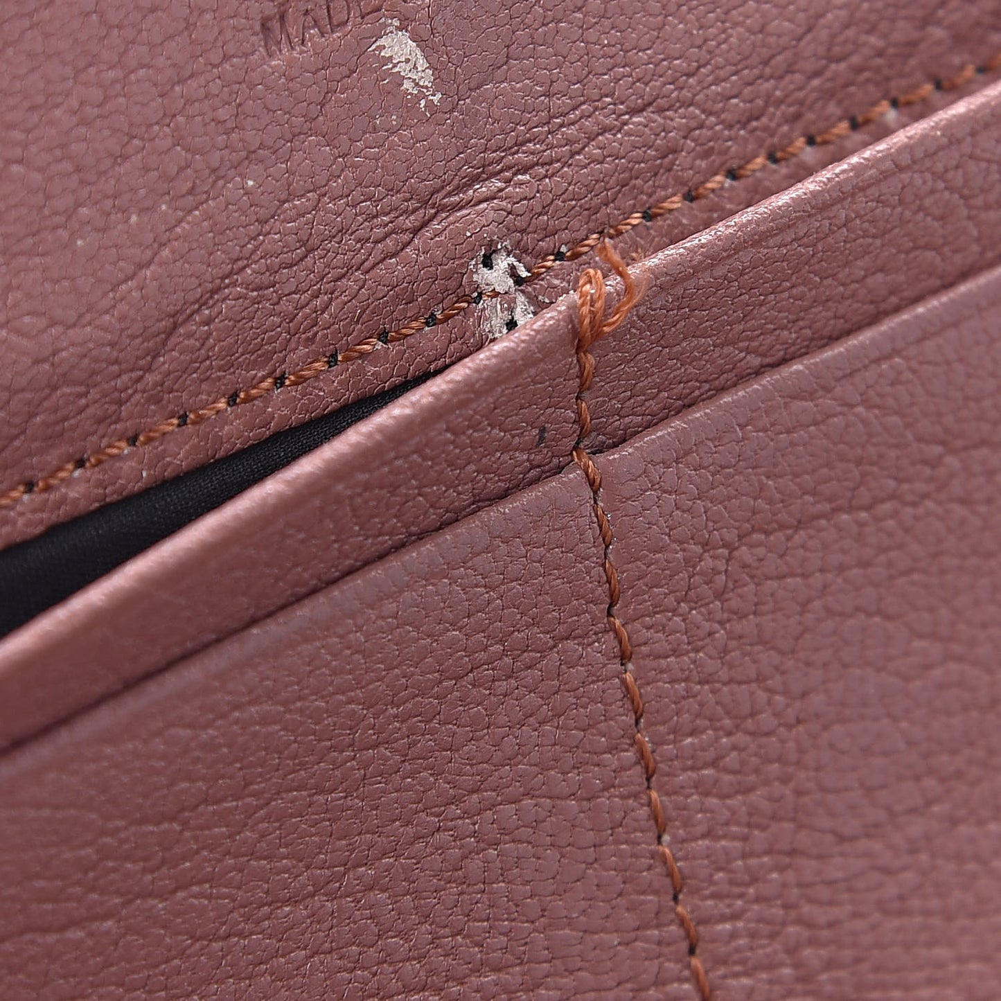 Grained Calfskin Portefeuille Wallet Romantic Mauve