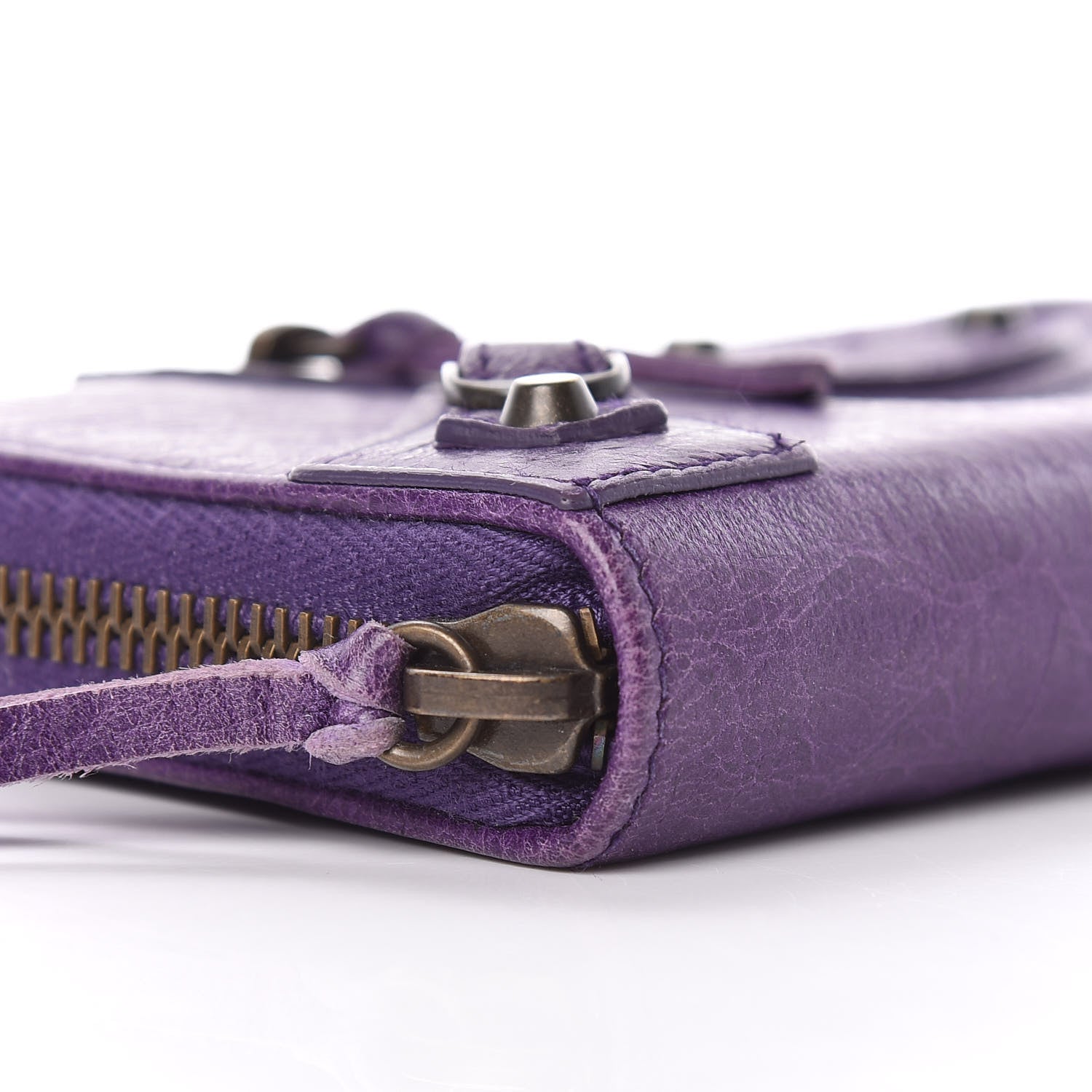 Balenciaga Agneau Classic Hardware Continental Zip Around Wallet Dark Violet 9 of 10