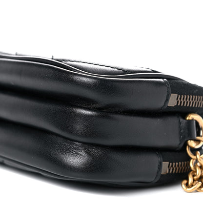 Gucci Calfskin Matelasse Mini GG Marmont Chain Crossbody Bag Black 12 of 16