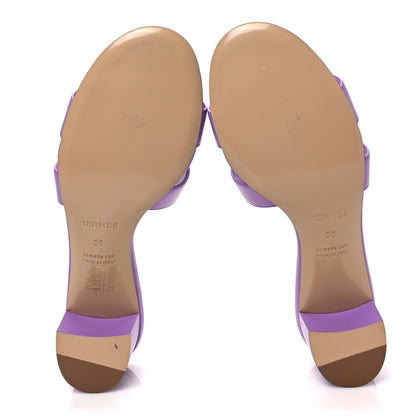 Hermes Calfskin Oasis Sandals 38 Violet 5 of 9