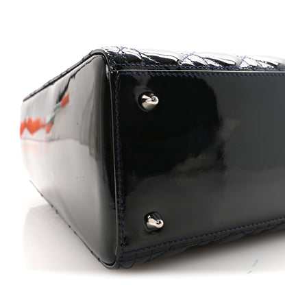 Christian Dior Patent Cannage Medium Lady Dior Navy Blue 8 of 9