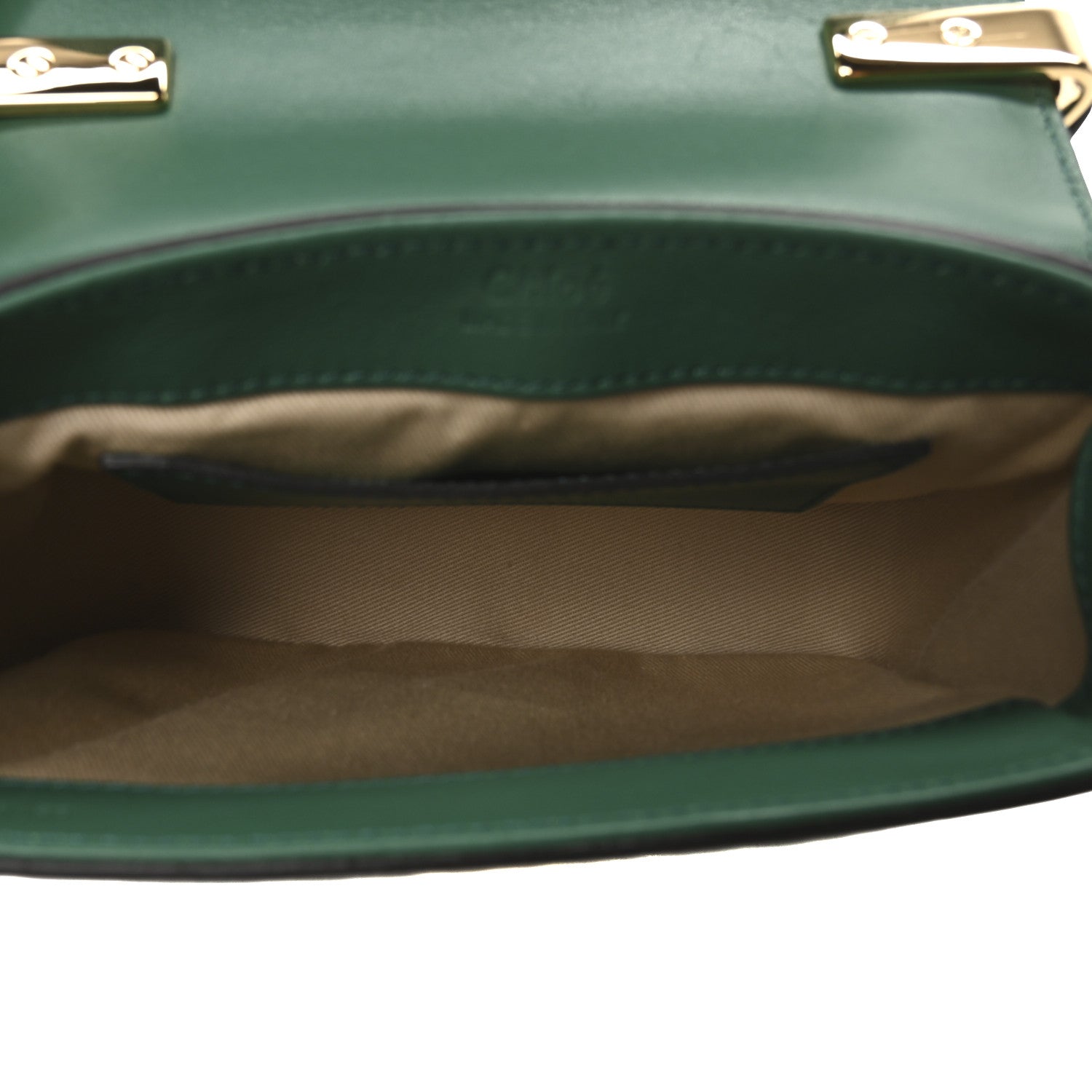Chloe Calfskin Crocodile Embossed Mini C Double Carry Woodsy Green 5 of 9