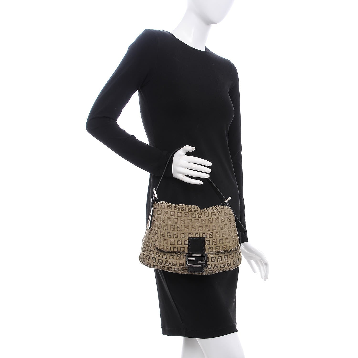 Fendi Zucchino Mama Baguette Dark Brown 2 of 11