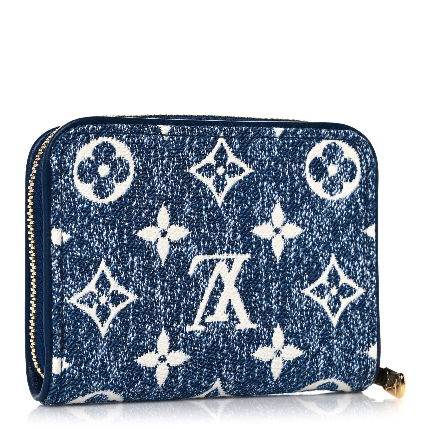 Louis Vuitton Denim Monogram Jacquard Zippy Coin Purse Bleu 3 of 8