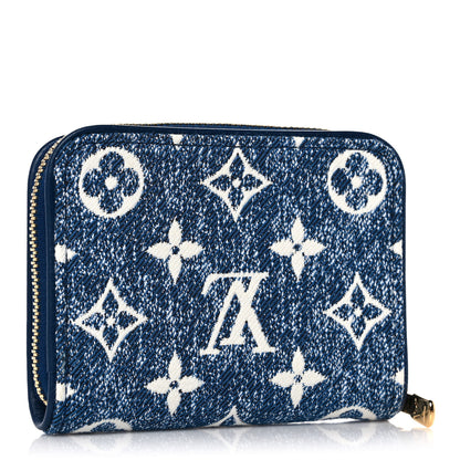 Louis Vuitton Denim Monogram Jacquard Zippy Coin Purse Bleu 3 of 8