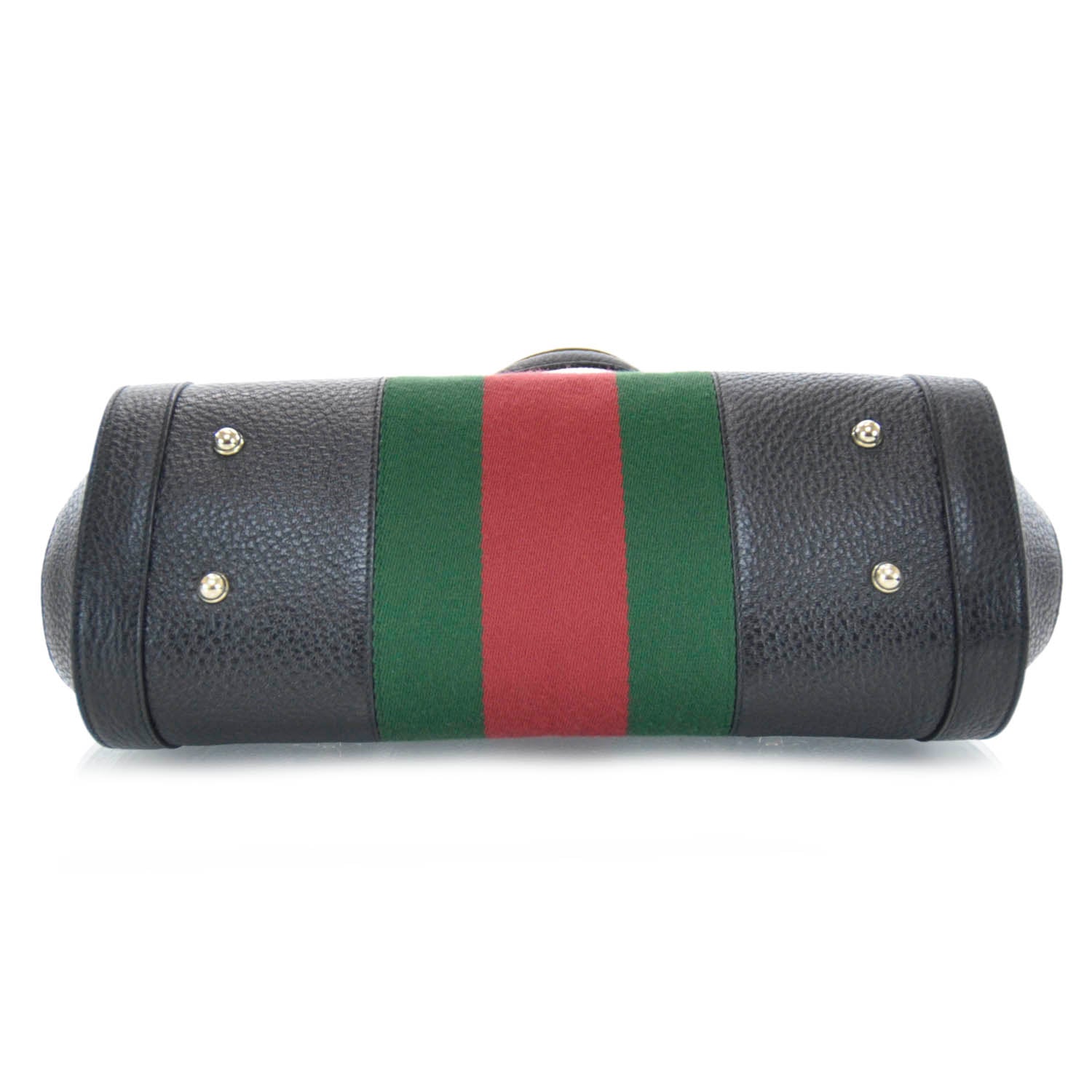 Gucci Calfskin Web Bamboo Bullet Satchel 5 of 9
