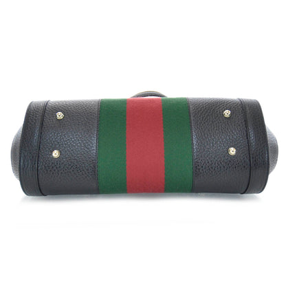 Gucci Calfskin Web Bamboo Bullet Satchel 5 of 9