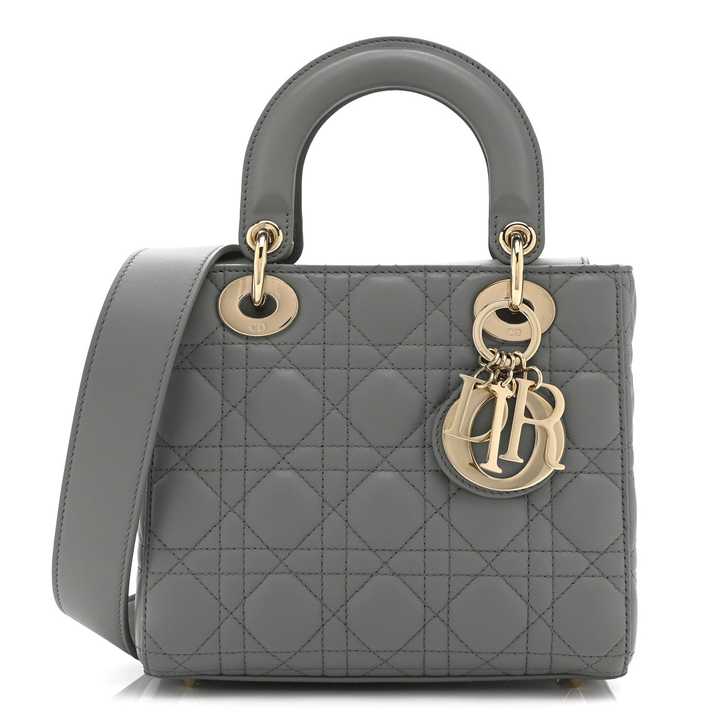 Christian Dior Lambskin Cannage Small My ABCDior Lady Dior Grey 1 of 10