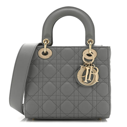 Christian Dior Lambskin Cannage Small My ABCDior Lady Dior Grey 1 of 10