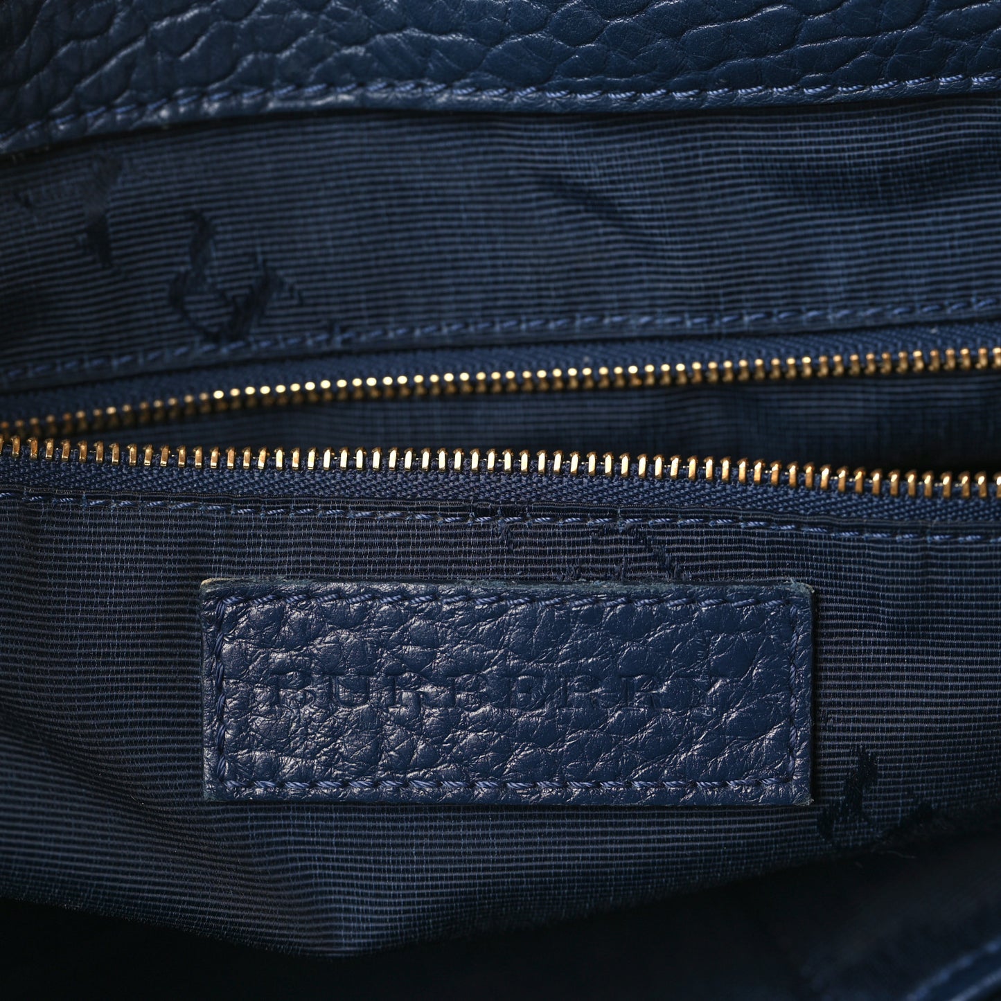 Heritage Grain Check Embossed Medium Dewsbury Tote Blue Carbon
