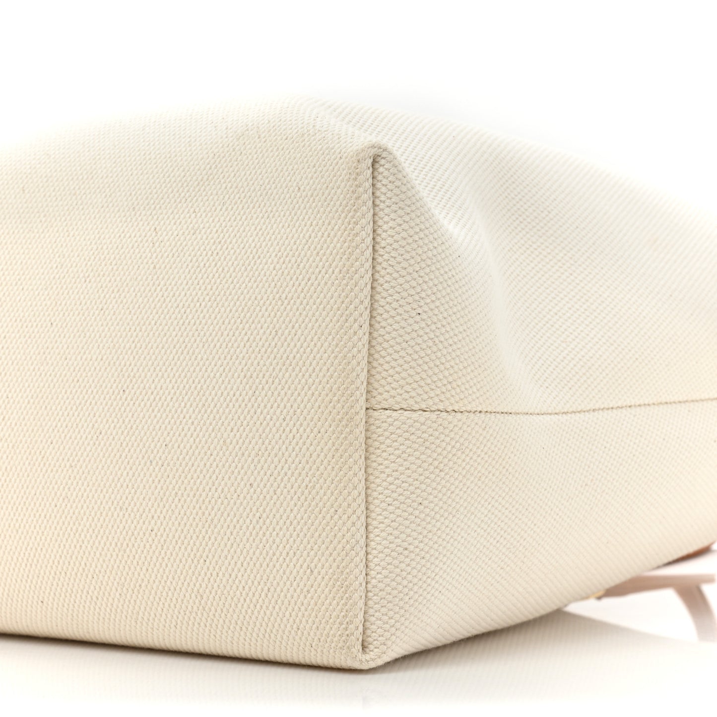 Canvas Calfskin Logo Print Horizontal Cabas Natural Tan