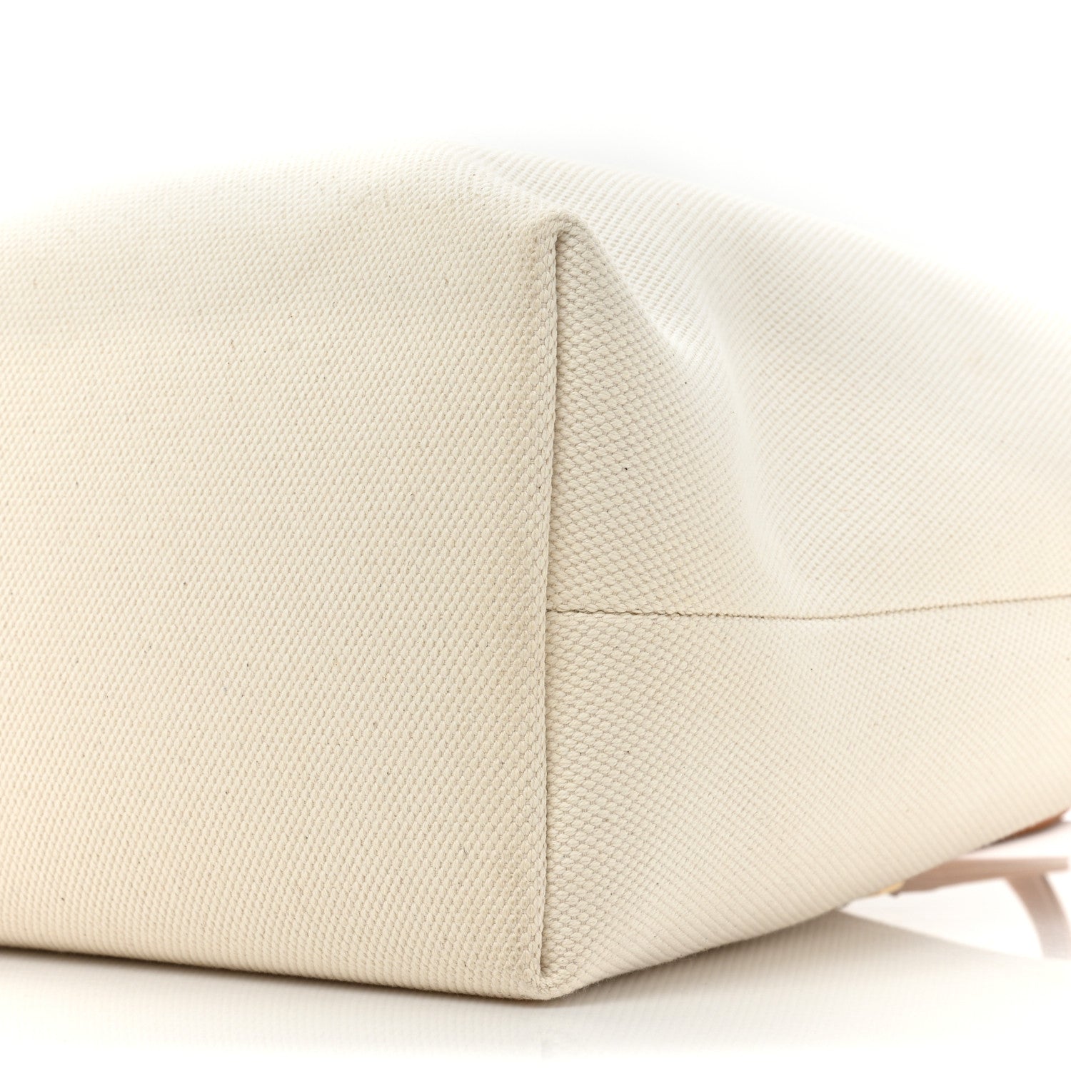 Celine Canvas Calfskin Logo Print Horizontal Cabas Natural Tan 7 of 13