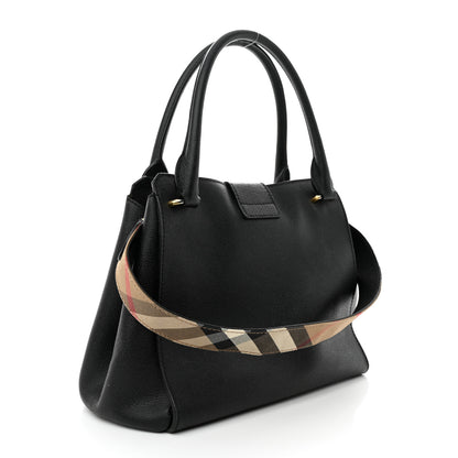 Burberry Soft Grain Calfskin Medium Buckle Tote Black 3 of 16