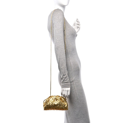 Bottega Veneta Metallic Nappa Intrecciato The Mini Pouch Oro 2 of 11
